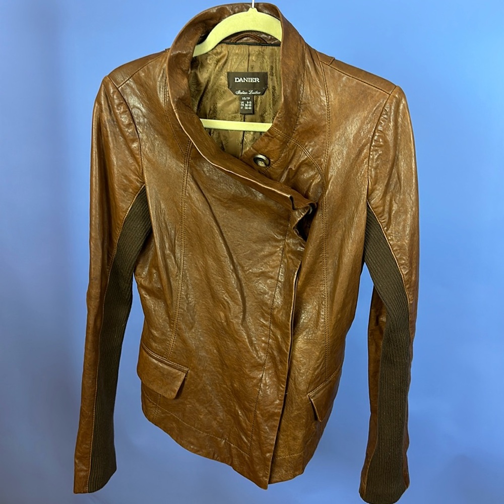 Rick Owens inspo cognac leather jacket XS